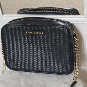 Michael Kors Leather Woven Crossbody